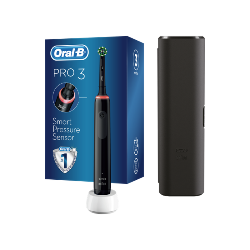 Web 1280 – 457 Oral-B Pro3 3500 Μαύρη Ηλεκτρική Οδοντόβουρτσα Με Θήκη Ταξιδίου - Image 1