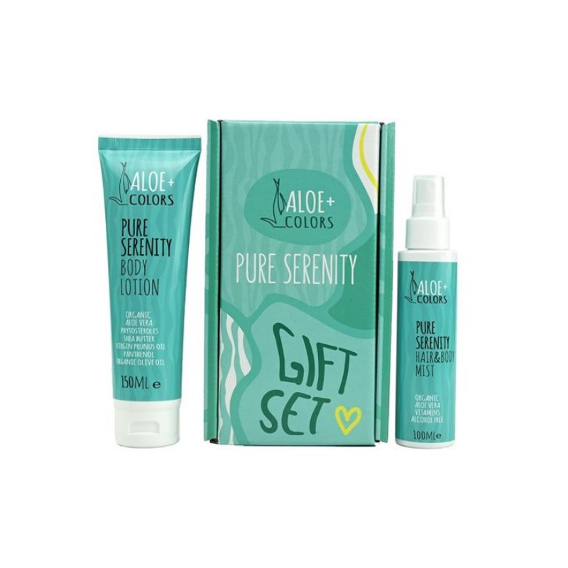 Web 1280 – 609 Aloe Colors Promo Pure Serenity Gift Set Body Lotion 150 & Hair & Body Mist 100ml - Image 1