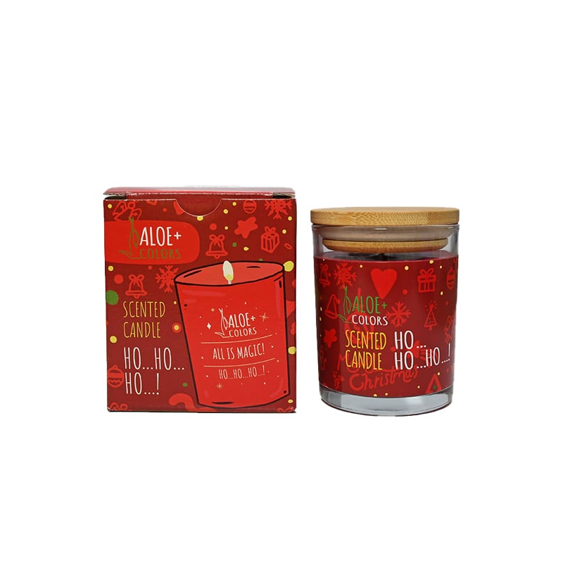 Web 1280 – 610 Aloe+ Colors Ho Ho Ho Soy Candle Αρωματικό Κερί Σόγιας, 150gr - Image 1