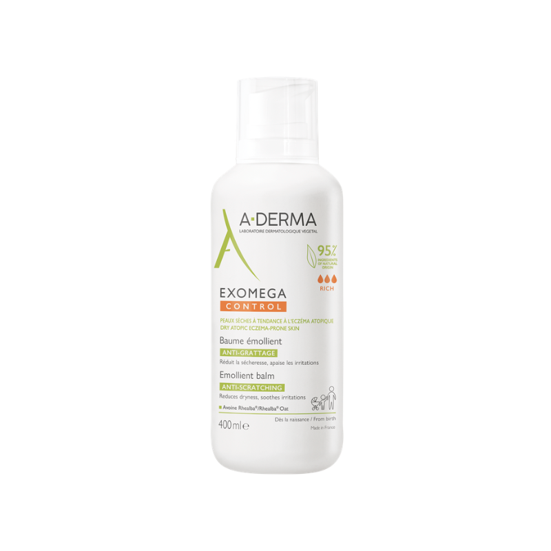 Web 1280 – 883 A-Derma Exomega Control Rich Emollient Balm Anti-Scratching, 400ml - Image 1