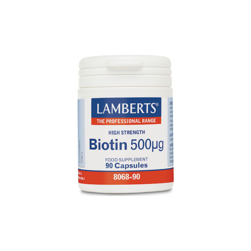 Web 1280 – 1043 Lamberts Biotin 500μg, 90caps - Image 1