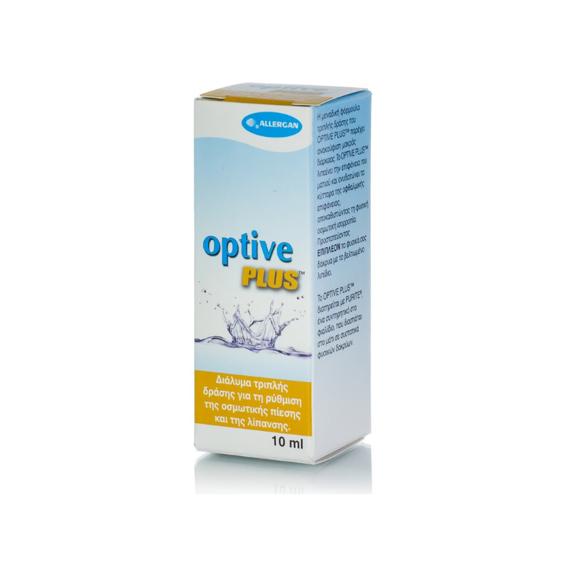 Allergan Optive Plus Λιπαντικές Οφθαλμικές Σταγόνες Τριπλής Δράσης, 10ml