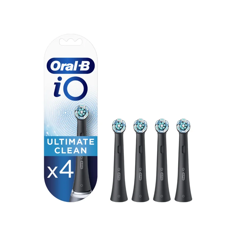 4210201424512 Oral-B iO Ultimate Clean Mαύρες Ανταλλακτικές Κεφαλές Ηλεκτρικής Οδοντόβουρτσας, 4 τμχ - Image 1