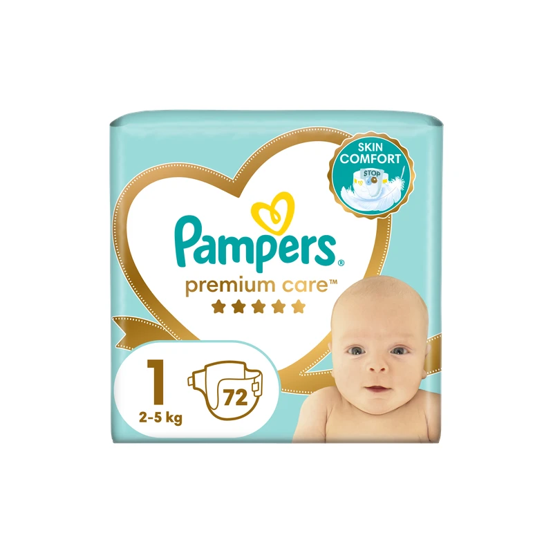 8006540858073 Pampers Premium Care Jumbo+  Pack No 1, 72 τμχ - Image 1
