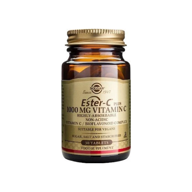 033984010505-recrop Solgar Ester-C 1000 mg Vitamin C, 30 tabs - Image 1