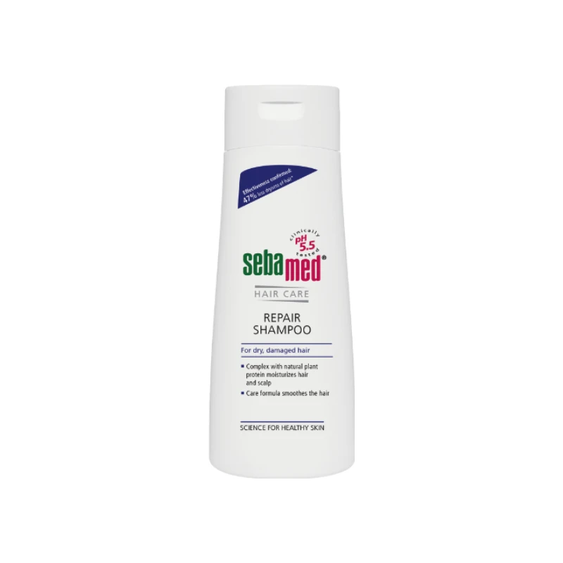 4103040124821-recrop SEBAMED Repair Shampoo Σαμπουάν αναδόμησης των αδύνατων & ταλαιπωρημένων μαλλιών, 200ml - Image 1