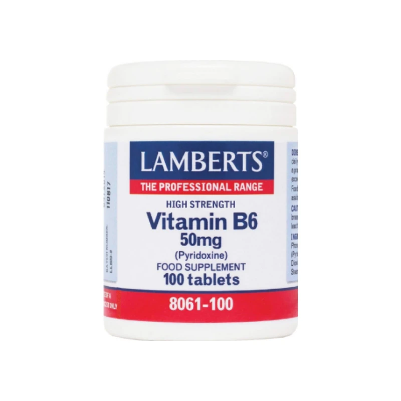 5055148400224-recrop Lamberts Vitamin B6 50mg, 100tabs - Image 1