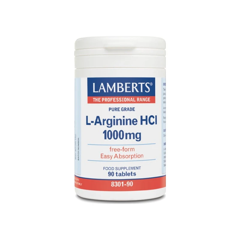 5055148408107-recrop Lamberts L-Arginine 1000 mg, 90 tabs - Image 1
