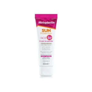 Histoplastin Sun Protection Face Cream to Powder Tinted-Medium SPF50, 50ml