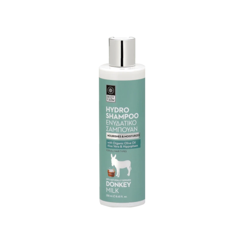 5204702020051-recrop Bodyfarm Donkey Milk Hydro Shampoo, 250ml - Image 1