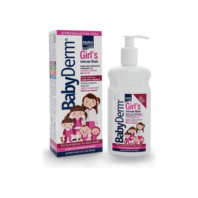 5205152011316-recrop Intermed Babyderm Girl's Intimate Wash, 300 ml - Image 1