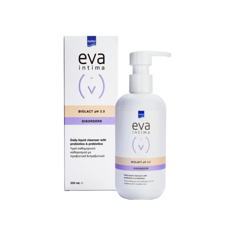 5205152016090-recrop Intermed Eva Intima Biolact pH 3.5 Disorders Υγρό Καθημερινού Καθαρισμού με Προβιοτικά και Πρεβιοτικά, 250ml - Image 1