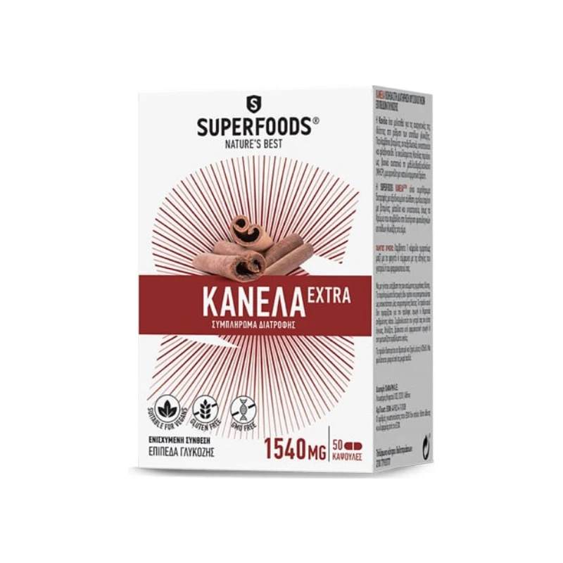 5213006870187-recrop Superfoods Cinnamon Extra, 50caps - Image 1