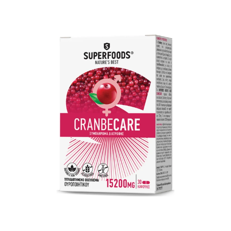 5213006870606-recrop Superfoods CranbeCare 15200 mg, 30 caps - Image 1