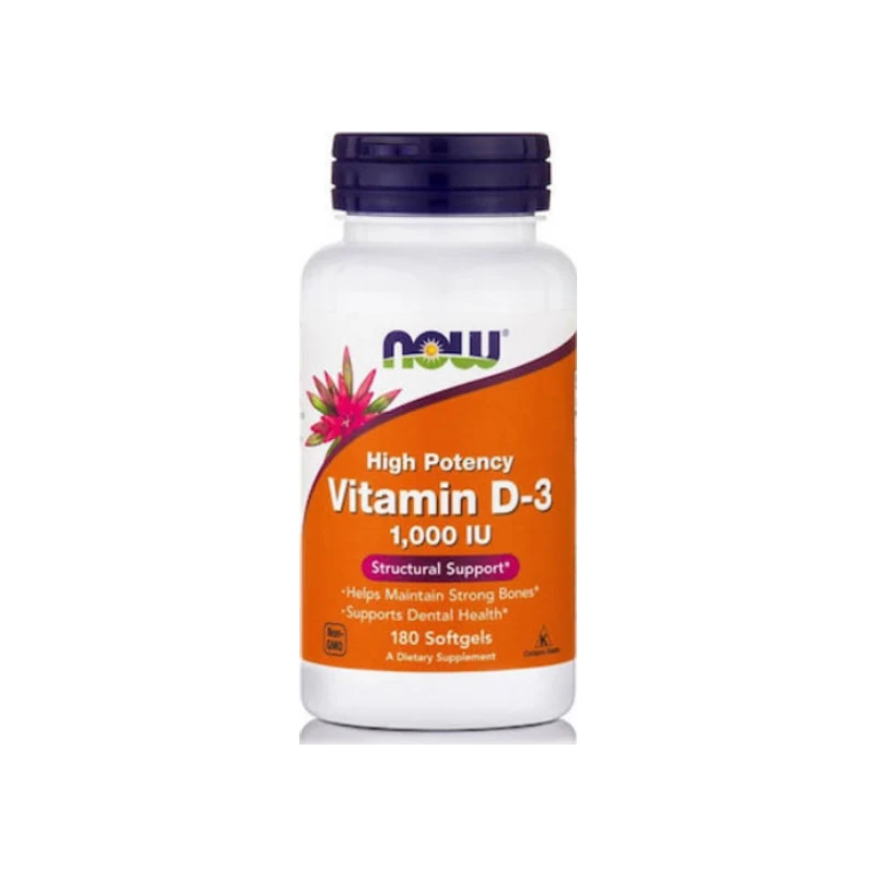 733739003690-recrop Now Foods Vitamin D-3 & K-2 1000 IU/45mcg ,120 Veget.caps - Image 1