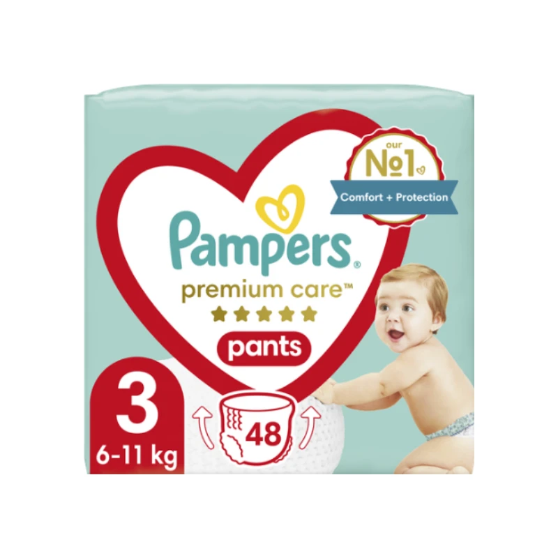 8001090759795-recrop Pampers Premium Care Pants Πάνα-Βρακάκι Μέγεθος 3, 48 τμχ - Image 1