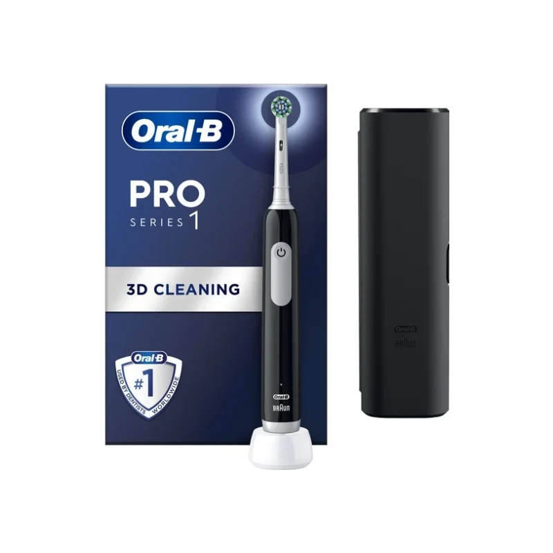Oral-B Pro Series 1 Ηλεκτρική Οδοντόβουρτσα, Mαύρη με Θήκη Ταξιδίου