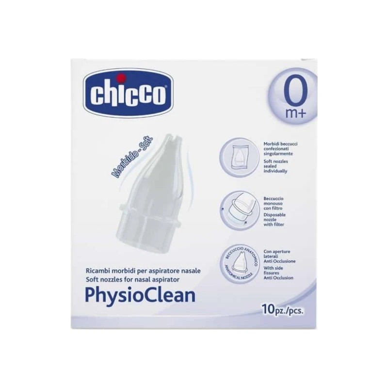 8003670823575-recrop Chicco PhysioClean Soft Ανταλλακτικά για τον Ρινικό Αποφρακτήρα, 10 ανταλλακτικά. - Image 1